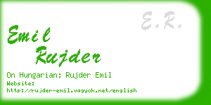 emil rujder business card